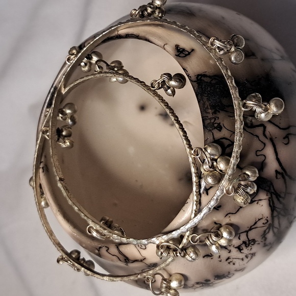 Pair Indian Jingle Bell Bangle Bracelets/Anklets - Picture 3 of 4